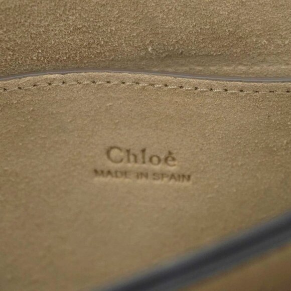 Chloe  Faye Small Suede Shoulder Bag Gray - Picture 15 of 16